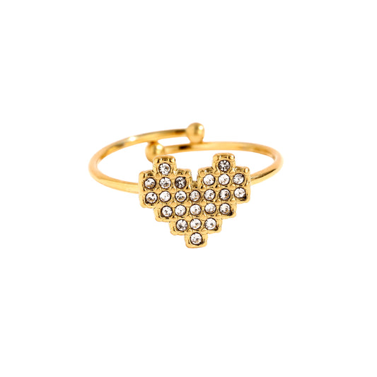 Schöne Edelstahl Ring vergoldet 18k, wasserfest